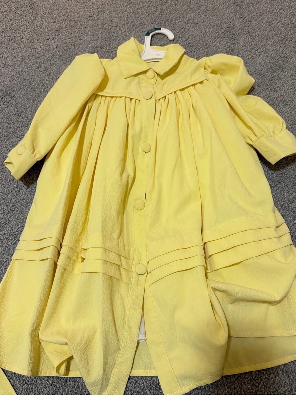 Yellow Girls' Button-Front Casual Dress